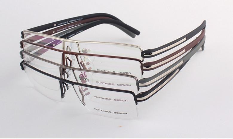 fashion optical myopia half-rim square mental glasses frame four colors eyeglasses for men p8127 style