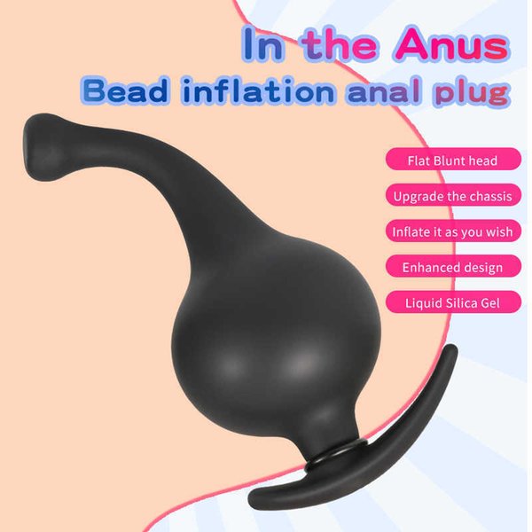 Massage Items Silicone Inflatable Anal Plug 21cm Butt Plug Ass Sex Toys for Women Vagina Stimulation Anus Expansion Massage Sex Appliance