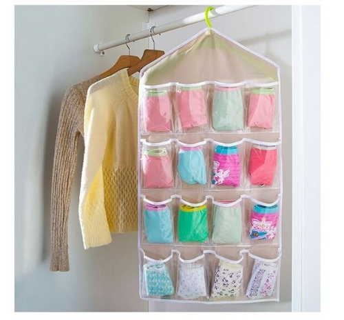 Multifunction 16 Pockets Socks Shoe Toy Underwear Sorting Storage Bag Door Wall Hanging Closet Organizer