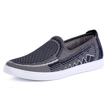 Men Knitted Fabric Flat Shoes