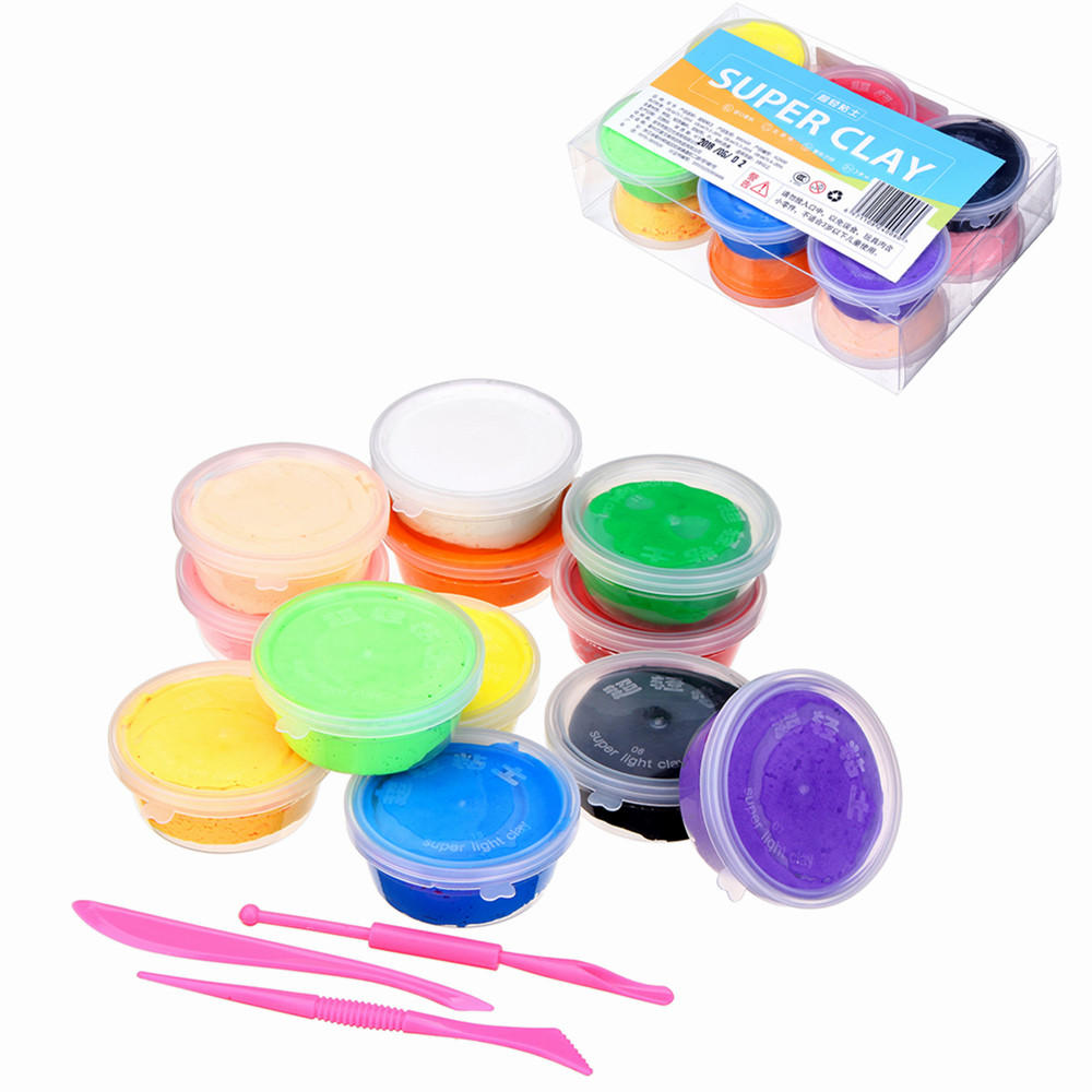 12PCS/Lot Candyfloss Fluffy Floam Slime Clay Putty Stress Relieve Kids Gag Toy Gift With Box Packing