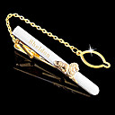 style de lion de métal d'or des hommes de cadeaux personnalisés gravés pince à cravate avec la chaîne (moins de 10 caractères)