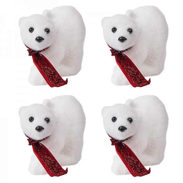 Deko-Eisbären, 8,5cm x 6cm, 4 Stück
