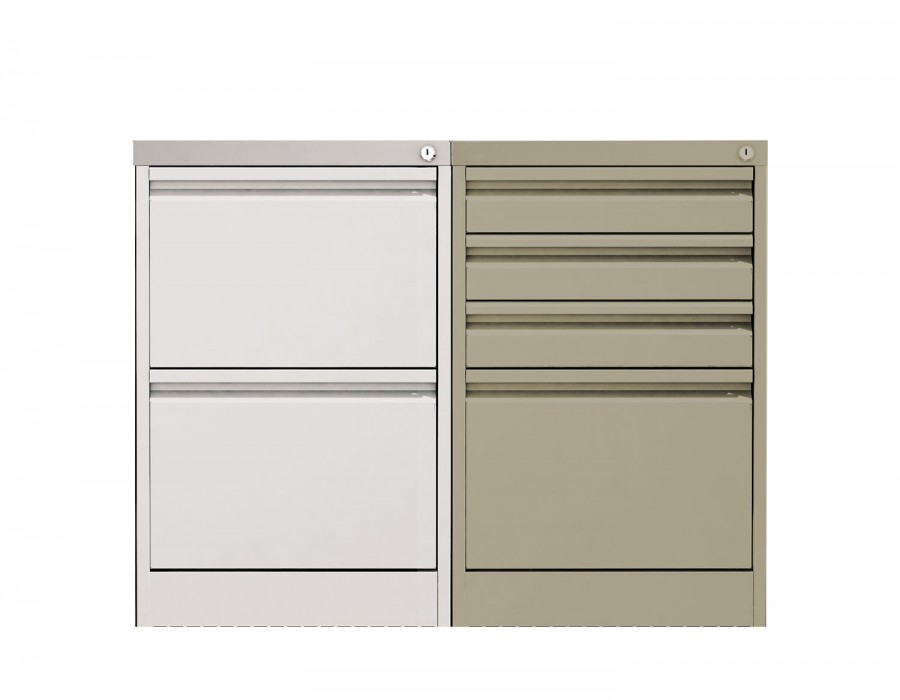 Large Capacity Lockable Filing Cabinet- 1 Plus 3 Stationary Drawers- Cream