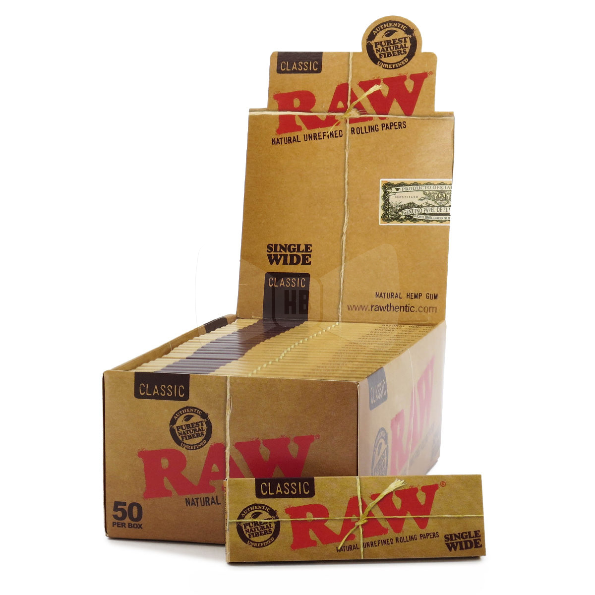 RAW Natural Single Wide Single Window Rolling Papers 1 Pack