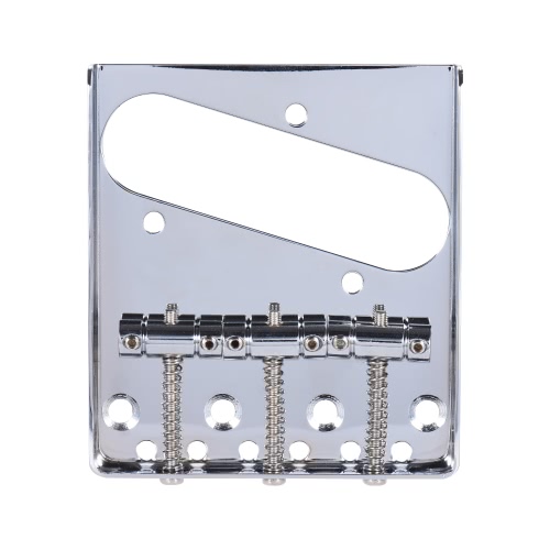 3 Silla de Montar Cenicero Puente Colgante Cromado para Telecaster Tele Guitarra Eléctrica Repuesto con Llave de Tornillos