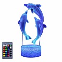 Night Light for Kids Ocean Dolphin 3D Night Light Porpoise Bedside Lamp with Remote Control 16 Color Changing Xmas Halloween Birthday Gift for Child Baby Girl