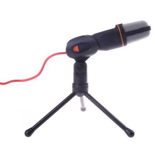 Mic filaire microphone à condensateur avec support Clip pour Discuter karaoké PC portable noir