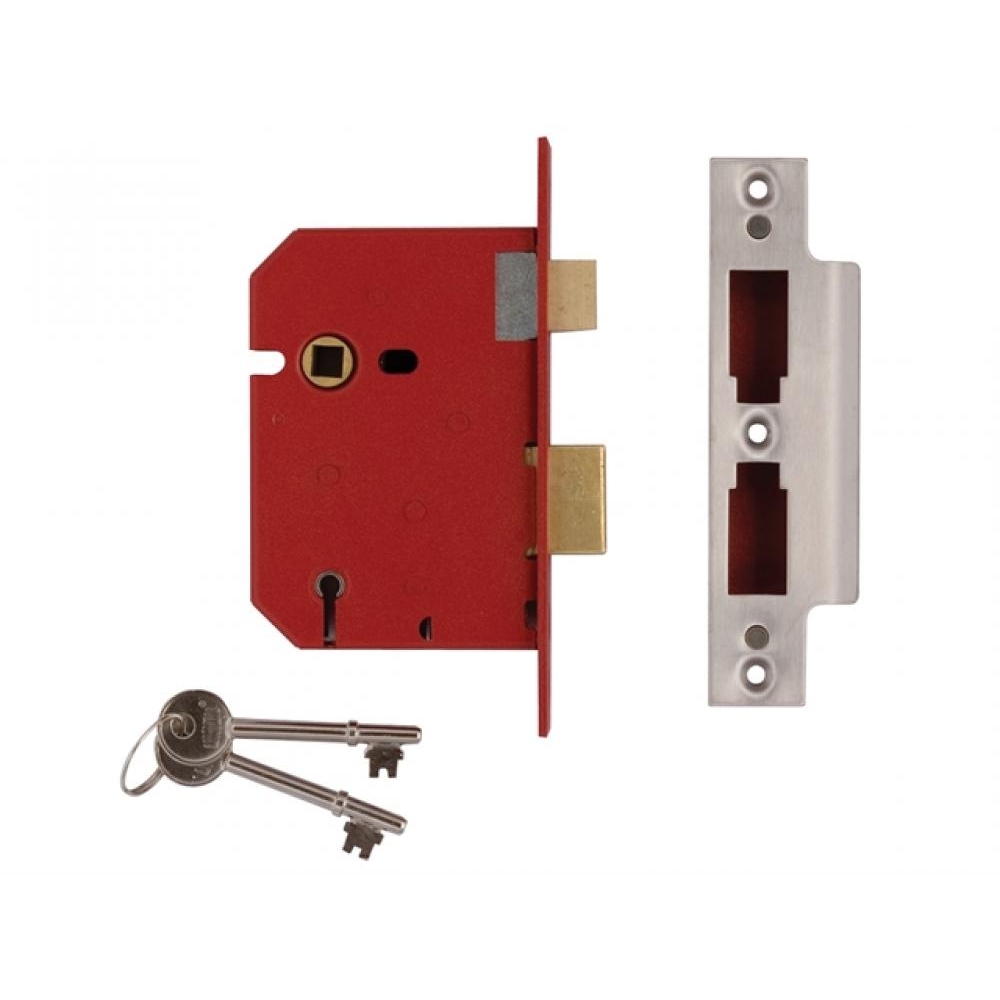 Union 2201 5 Lever Mortice Sash Lock Brass Finish 77.5mm 3in Visi Pack