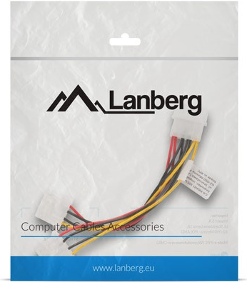 Kabel Lanberg CA-HDHD-10CU-0015 (Molex 4-polig x 2 F - Molex 4-polig M, 0,15 m, Biale Color) (CA-HDHD-10CU-0015)