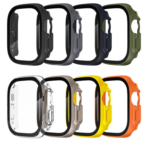 2 pack Case Built in Tempered Glass Screen Protector Compatible For Apple Watch Series 8