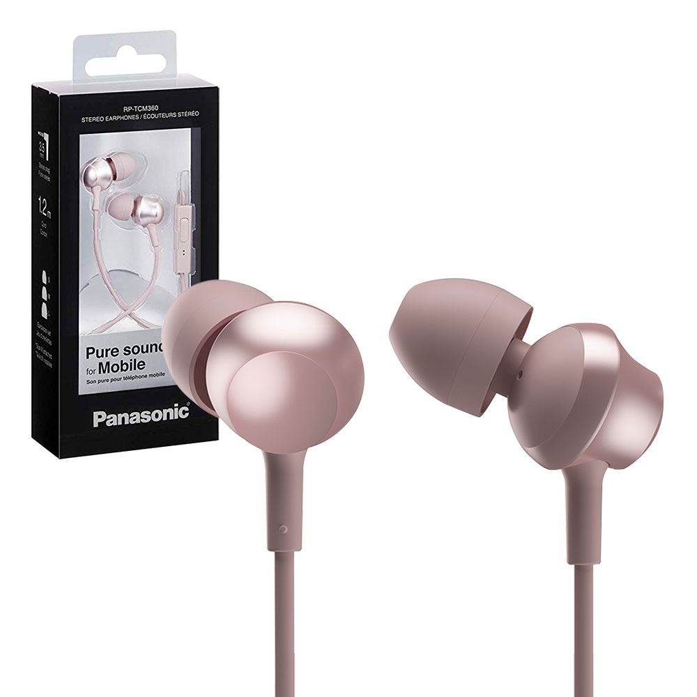 Panasonic Earphones / Earbuds Headphones 3.5mm Jack - Model RP-TCM360E-P - Rose Gold