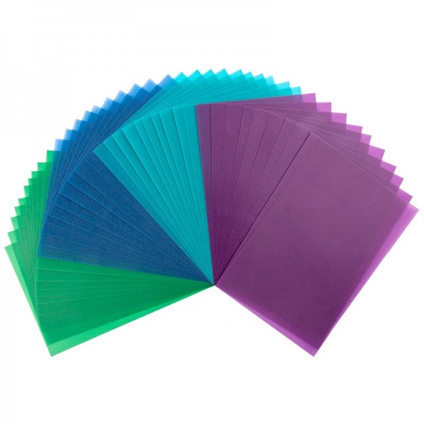 Transparentpapiere, 10cm x 15cm, 40 Stück, 130g/m², Grün-/Blautöne