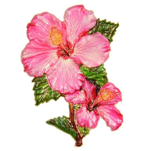 Wachsornament Hibiscus, 8,5 x 6 cm