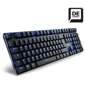 Sharkoon PureWriter Blue - Tastatur - hintergrundbeleuchtet - USB - Deutsch (4044951020966)