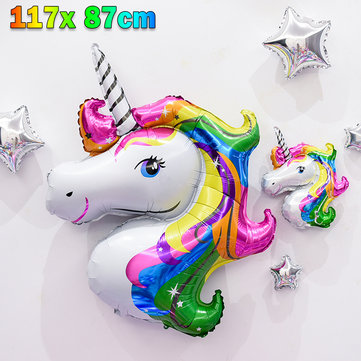Large Rainbow Unicorn Horse Inflatable Foil Balloon