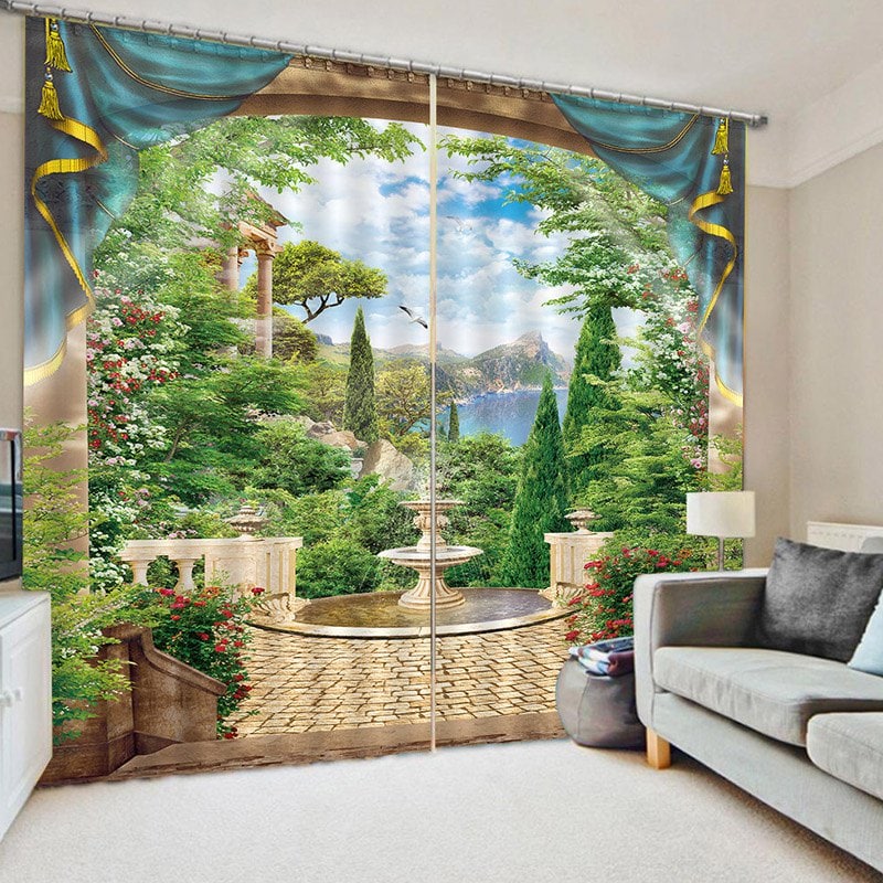Beautiful 3D Landscape Curtain