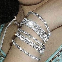 Crystal Tennis Bracelet Ladies Unique Design Fashion Crystal Bracelet Jewelry Silver For Wedding Party Casual Daily Masquerade Engagement Party / Silver Plated / Imitation Diamond 1pc Lightinthebox
