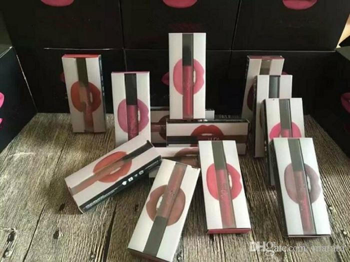 Hot beauty Matte Lipstick Lip Gloss 16 colors Transparent box High-quality DHL Free shipping