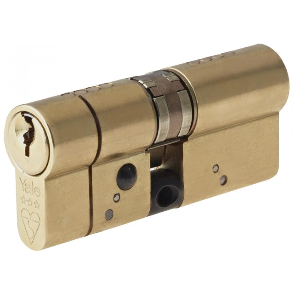 Yale Locks Anti-Snap Platinum Euro Cylinder 4040 80mm Polished Brass