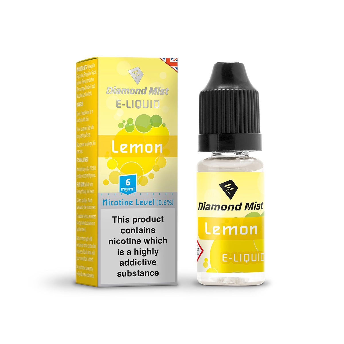 Diamond Mist e-Liquid Lemon 10ml - 6mg Nicotine