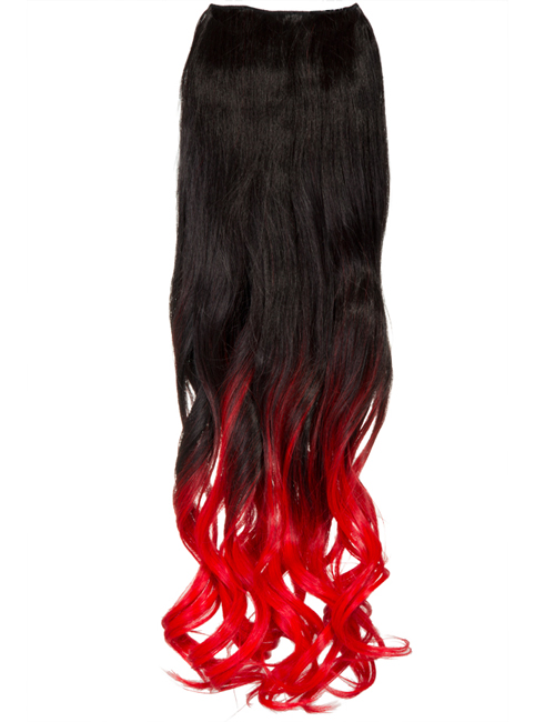 Luxury Ombre One Piece Curly Clip-in Raven to Red 2TTRED