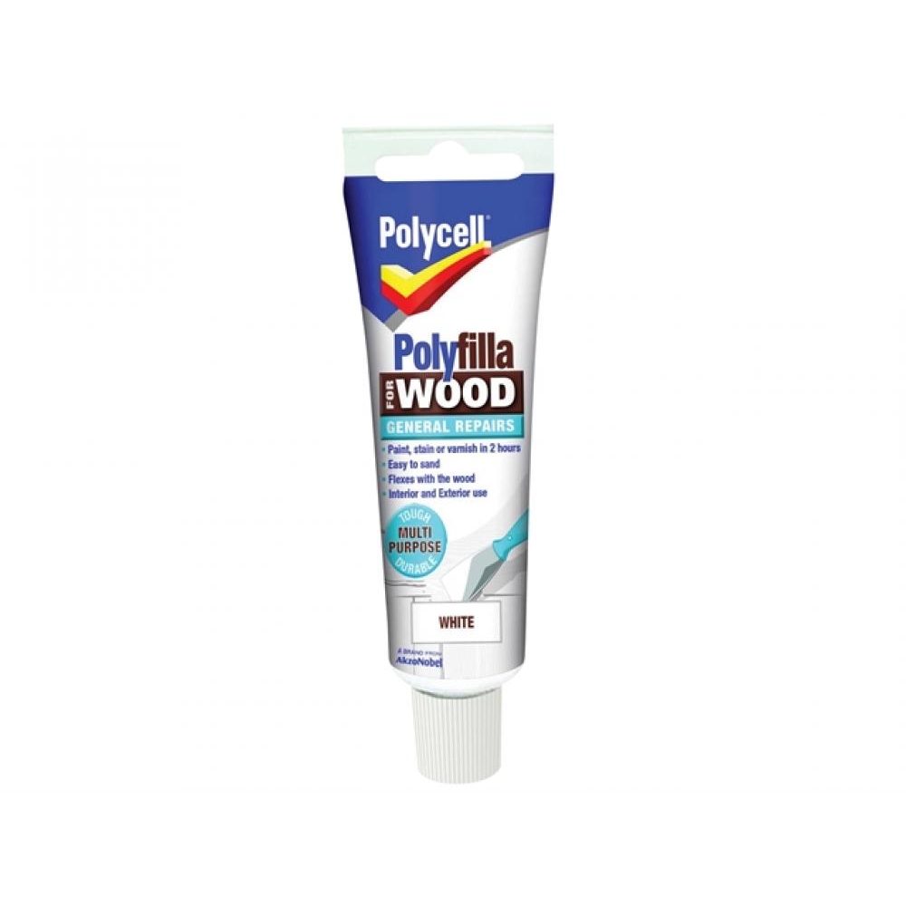 Polycell Polyfilla For Wood General Repairs Tube White 75g