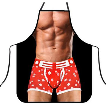 Funny Muscle Male Apron Man Kitchen Grilling Apron For Boyfriends Gift