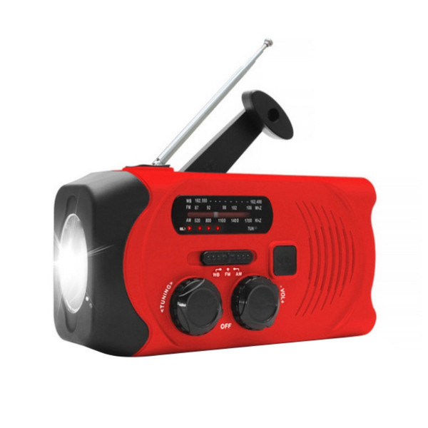 2020 new solar radio am/fm multi-function radio rechargeable hand-cranked mobile phone lithium battery 2000mah 5 colors