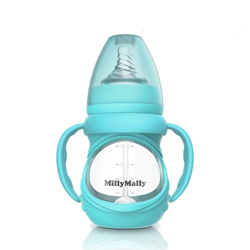 Baby Glasflasche Anti Colic Weithals Mit Abnehmbarer Griff Babyflasche