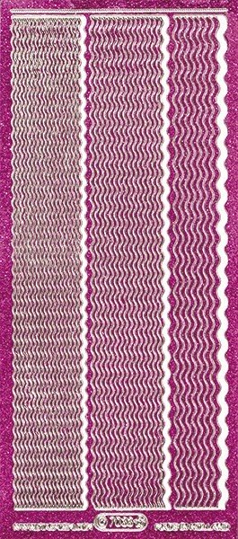 Microglitter-Sticker, Wellen-Linien, 3 Breiten, pink