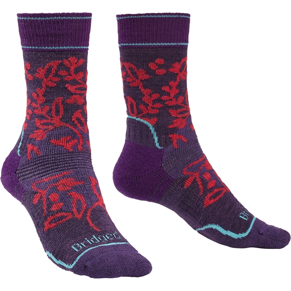 Bridgedale Womens Hike Merino Wool Pattern Walking Socks Medium - UK 5-6.5 (EU 38-40  US 6.5-8)