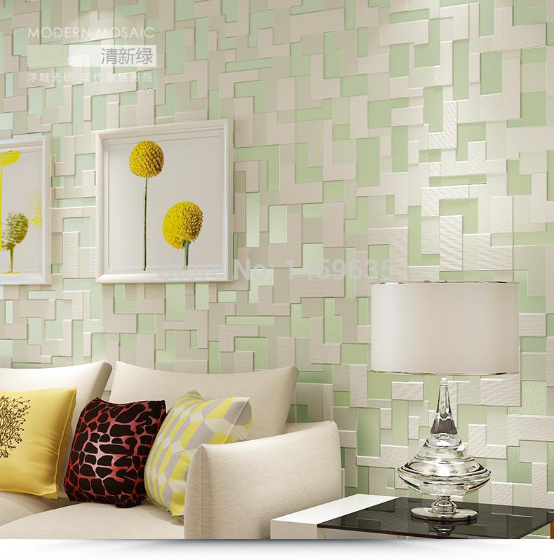 Wholesale- New Mordern Fashion 3D Mosaic Wallpapers for Living room Bedding room ,Of Wallpaper Roll For Walls Tapety,papel de parede