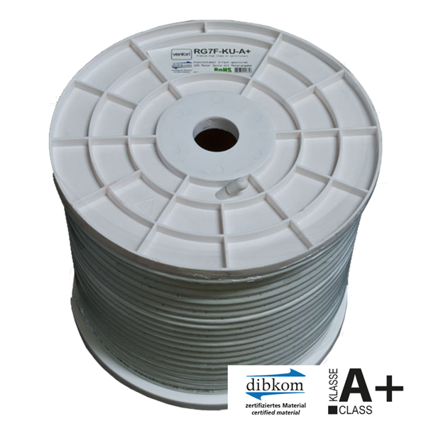 Koax Sat Kabel Venton RG7F-KU A+ 130dB 5fach HQ 300m