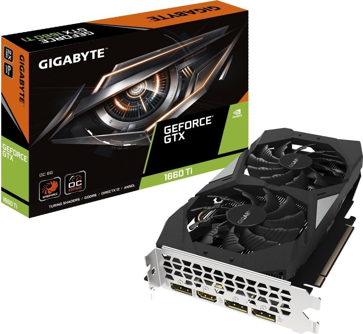 Gigabyte GeForce GTX 1660 Ti OC 6G - Grafikkarten - GF GTX 1660 Ti - 6 GB GDDR6 - PCIe 3.0 x16 - HDMI, 3 x DisplayPort (GV-N166TOC-6GD)