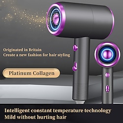 Professional Hair Dryer 1800W Powerful Ionic Hairdryer With Diffuser Blow Dryer With 2 Speeds, 3 Heating And Cool Button For Women Man Home Travel Salon Curly And Straight Hair Lightinthebox