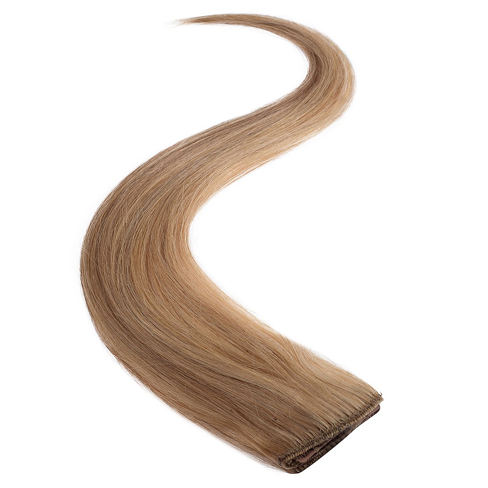 wildest dreams clip in single weft human hair extension 18 inch - 24/27 shimmering blonde