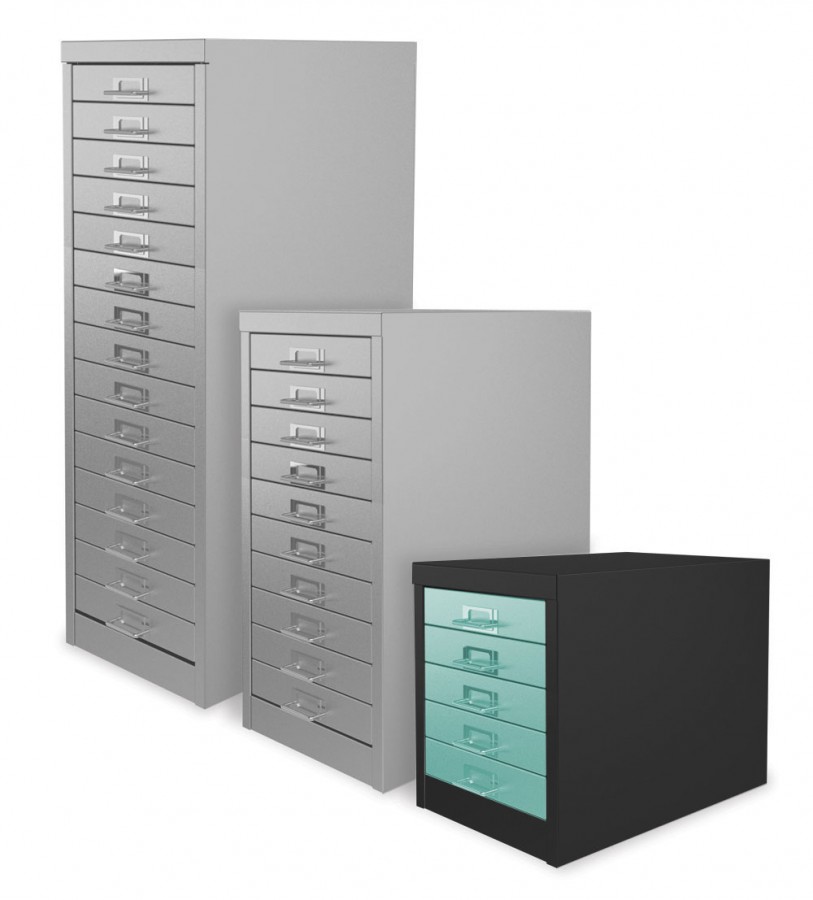 Black and Peppermint 5 Drawer Multi Drawer Cabinet