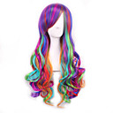 Perruque de cosplay Perruque Synthétique Bouclé Bouclé Perruque Arc-en-ciel Cheveux Synthétiques Femme Cheveux Colorés Multicolore