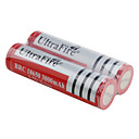 Baterías Recargables de Li-ion UltraFire de Protección BRC 18650 de 3.7V de 3000 mAh (2 Unidades, Rojas)
