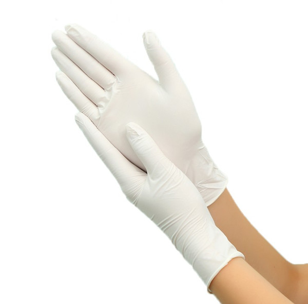 100pcs disposable latex gloves white non-slip laboratory rubber latex protective gloves selling household cleaning products in stock