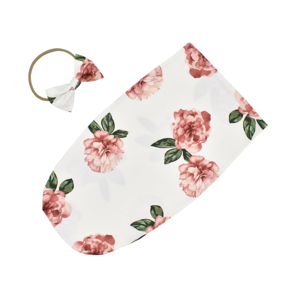 Floral Print Sleeping Bag and Headband