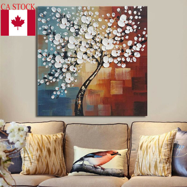 2019 New Abstract Framed Hand Paint Flower Tree Canvas Print Oil Painting Picture Home Art Decoration