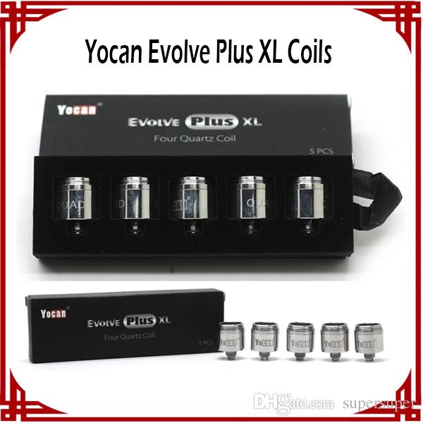Authentic Yocan Evolve Plus XL Coil Wax QUAD Coil Quad Quatz Rod Coils 5 pcs / pack For Evolve Plus XL Dab Pen Kit