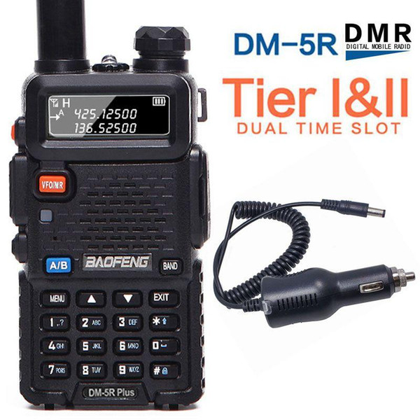 Baofeng DM-5R PLUS Tier1 Tier2 Digital Walkie Talkie DMR Two-way radio VHF/UHF Dual Band radio DM 5R plus+a car charger