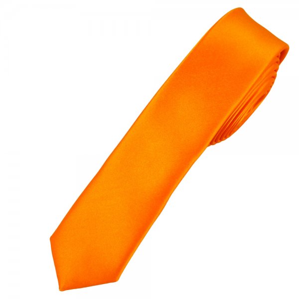 Plain Bright Orange Super Skinny Tie