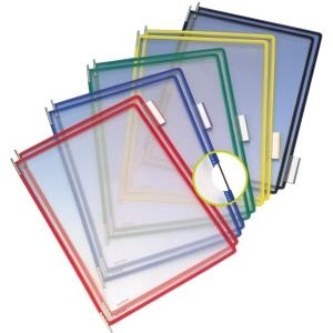 tarifold ttechnic Drehzapfentafel, DIN A4, sortiert in den Farben: je 2 x blau, rot, gelb, grün, schwarz - 10 Stück (114009)