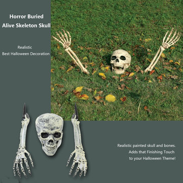 3 Piece Halloween Horror Buried Alive Skeleton
