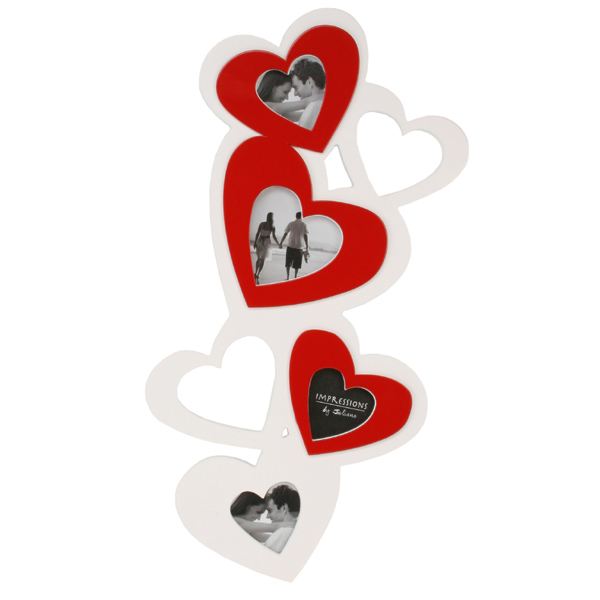 Red and White Love Hearts Photo Frame