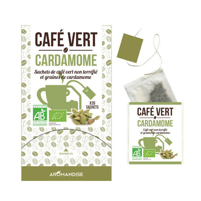 Café vert Cardamome bio 20 sachets